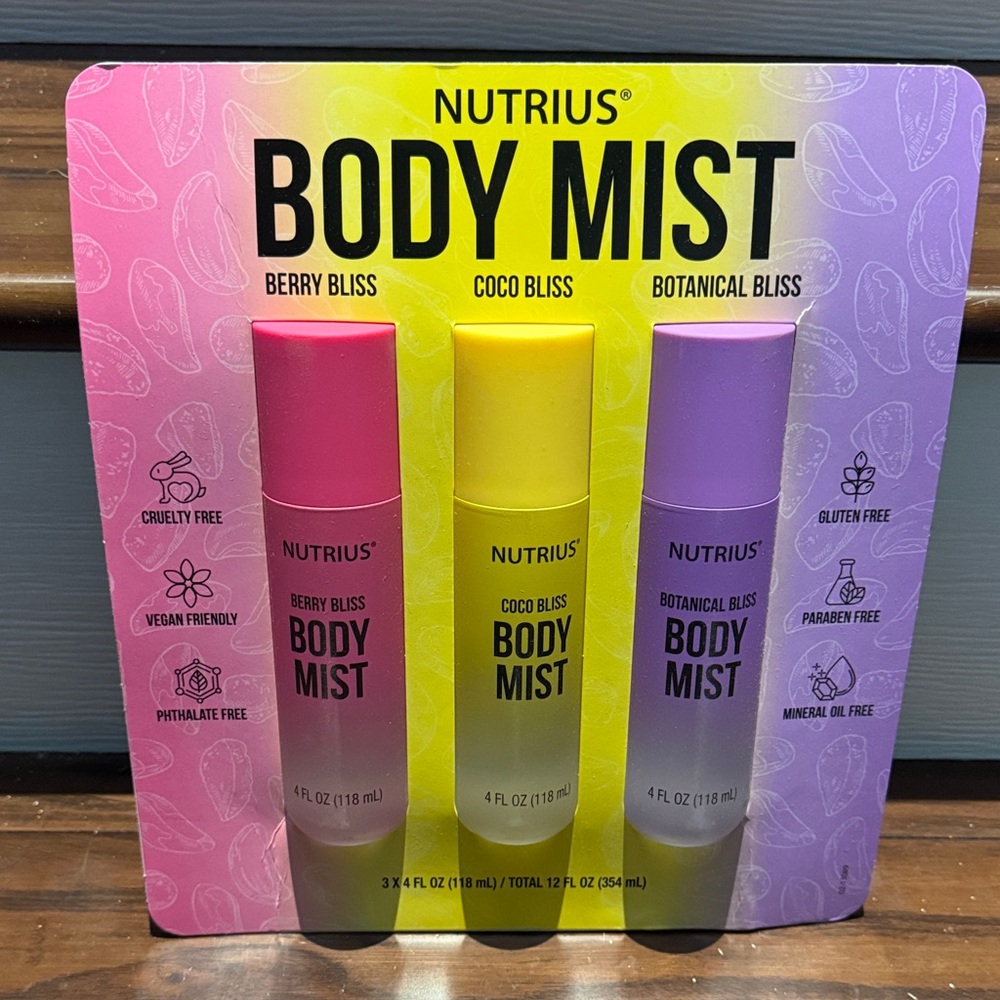 Nutrius body mist set of 3